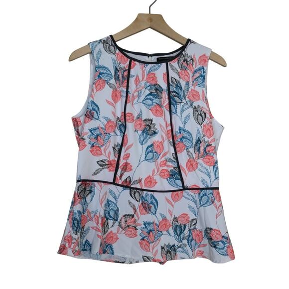 Banana Republic Womens 8 Leaf Pattern Peplum Blouse - Picture 1 of 8